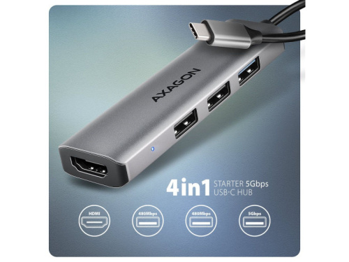 Axagon HMC-H3A USB-C Hub