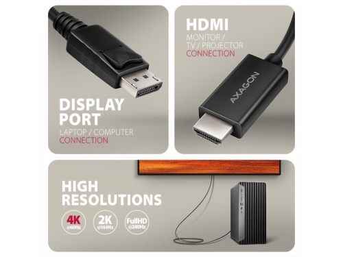 Axagon RVD-HI20C2 DP-HDMI Kábel 1.8m