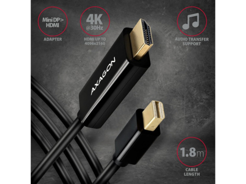 Axagon RVDM-HI14C2 Mini DP - HDMI Kábel