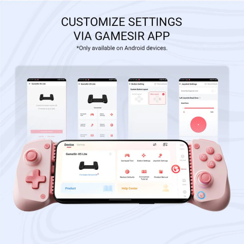 GameSir X5 Lite Type-C Mobil Kontroller Okostelefonokhoz - Pink