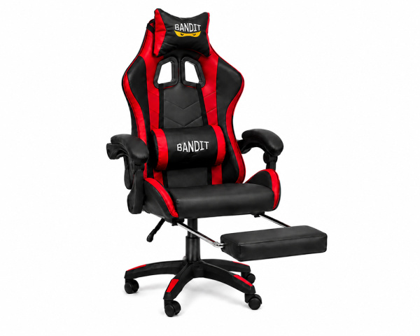 BANDIT Inferno V2 Lábtartós Gamer szék Fekete/Piros