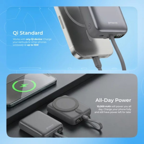 Proove Neutron Magsafe Vezeték Nélküli Gyorstöltő Powerbank 22.5W - 10000mAh