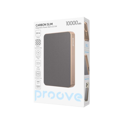 Proove Carbon Slim Magsafe Vezeték Nélküli Gyorstöltő Powerbank 22.5W - 10000mAh - Sunflare