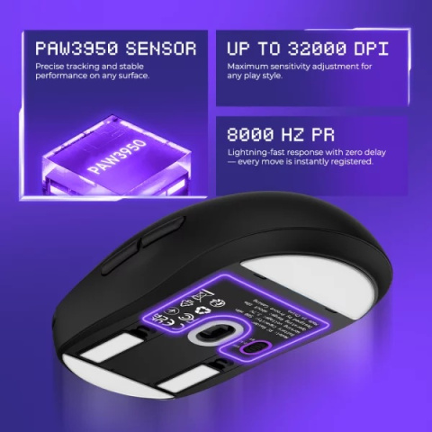 Proove RC Raider Tri-Mode 8K Vezeték Nélküli Gamer Egér