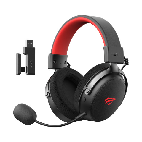 Havit H2015 Pro Five-Mode Vezeték Nélküli Gamer Headset - Fekete-Piros