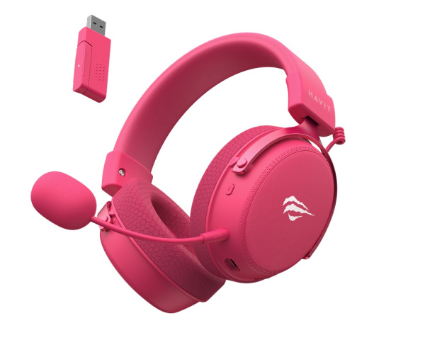 Havit H2015 Pro Five-Mode Vezeték Nélküli Gamer Headset - Magenta