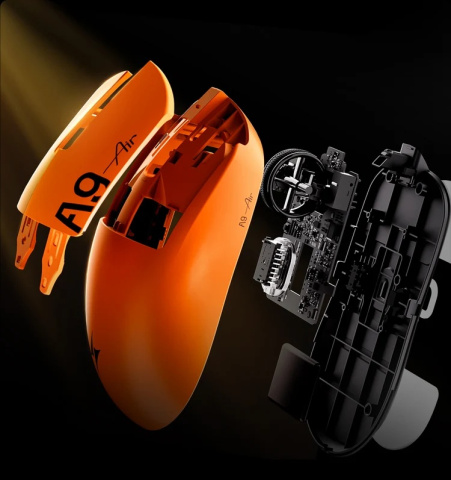 ATK Dragonfly A9 Air+ 8K Vezeték Nélküli Gamer Egér - Narancssárga