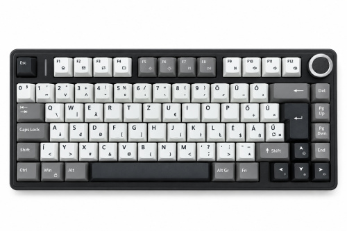 AULA F75 HE MAGYAR Tri-Mode Magnetic Switch Mechanikus Gamer Billentyűzet - Fekete-Szürke-Fehér