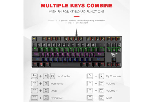 Havit Gamenote KB435L Mechanikus Gamer Billentyűzet - Angol kiosztás
