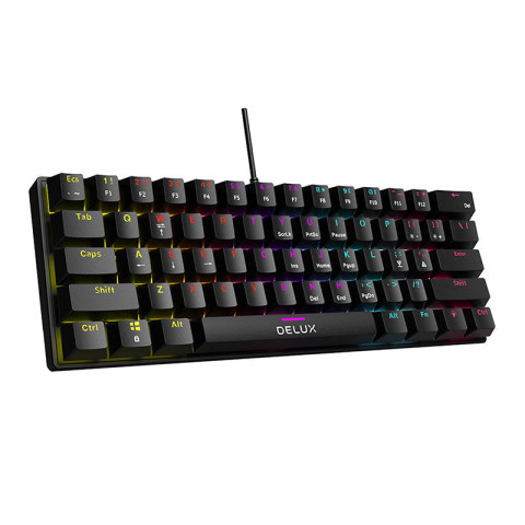 Delux KM36BU Mechanikus Gamer Billentyűzet - Angol kiosztás