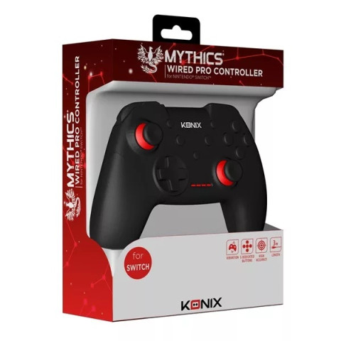 KONIX - MYTHICS Nintendo Switch/PC Vezetékes kontroller - Fekete - 3 év garancia