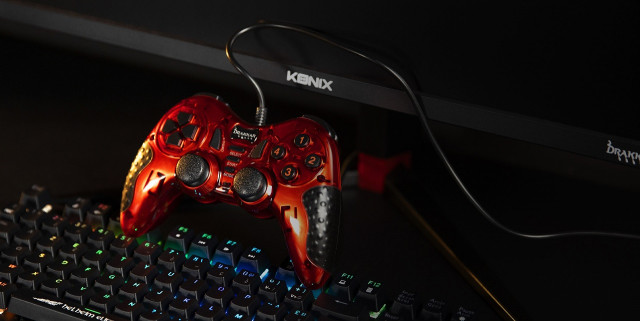 KONIX - DRAKKAR PC Blood Axe Evo Vezetékes kontroller - Piros