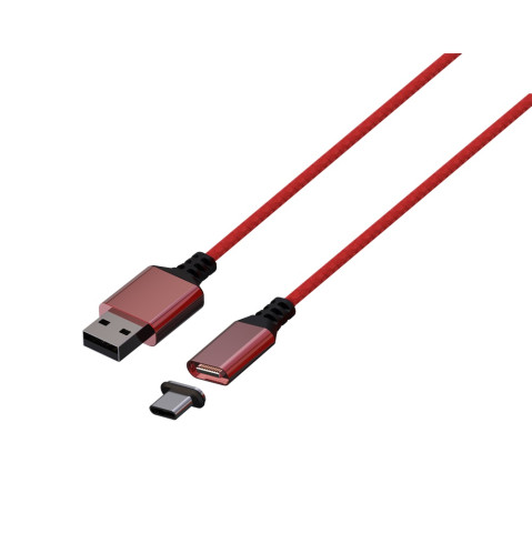 KONIX - MYTHICS Xbox Series S/X mágnesfejes töltő kábel USB-A to USB-C - Piros
