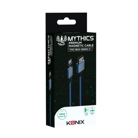 KONIX - MYTHICS Xbox Series S/X mágnesfejes töltő kábel USB-A to USB-C - Kék