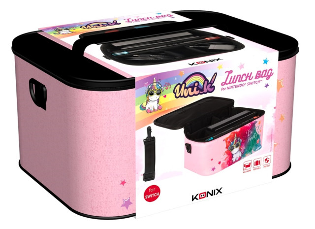Konix - UNIK "Be Funky" Nintendo Switch/Lite Lunch Táska - Rózsaszín