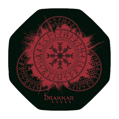 Konix - DRAKKAR Kattegat Gaming Szőnyeg kör alakú - Fekete-Piros