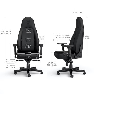 Noblechairs ICON Black Edition Hybrid bőr gaming szék