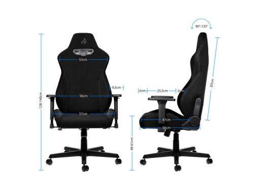 Nitro Concepts S300 Stealth Black Gamer Szék - Fekete - 2 év garancia