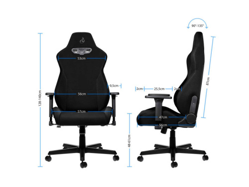 Nitro Concepts S300 Stealth Black Gamer Szék - Fekete - 2 év garancia
