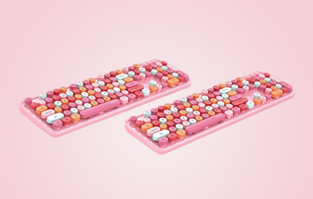 MOFII Sweet 2.4G Vezeték nélküli billentyűzet + egér készlet - pink