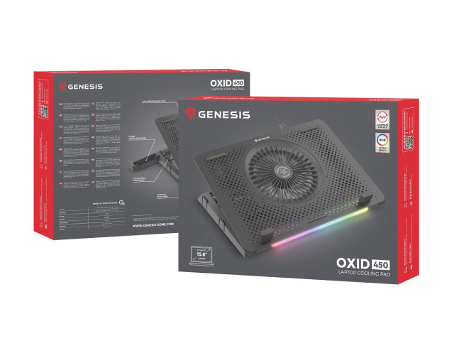Genesis Oxid 450 RGB - RGB Gaming hűtőpad