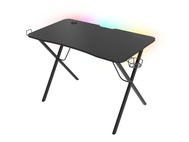 Genesis Holm 200 Gamer asztal RGB világítással - Fekete