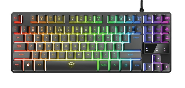 Trust GXT 833 Thado TKL RGB gamer Billentyűzet - Magyar kiosztás