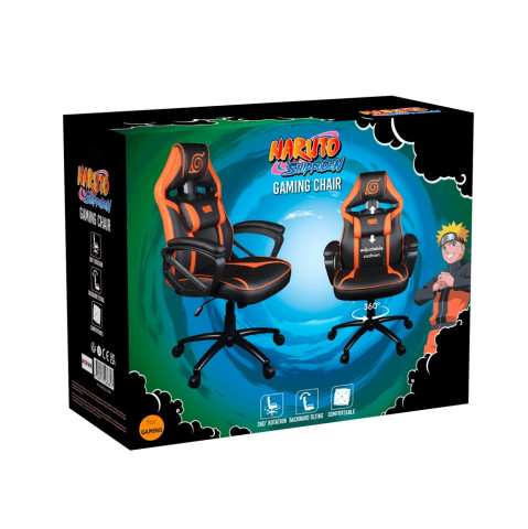 Konix - NARUTO Gaming Szék Fej- és Deréktámasszal - Fekete-Narancs