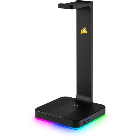 CORSAIR ST100 RGB Premium Fejhallgató Állvány, 7.1 beépített hangkártyával