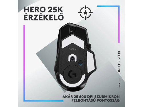 LOGITECH G502 X Plus Lightsync RGB Vezeték Néküli Gamer, Fekete egér