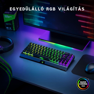 Razer BlackWidow V3 Mini Phantom Edition HyperSpeed Vezeték Nélküli Mechanikus Gamer Billentyűzet -