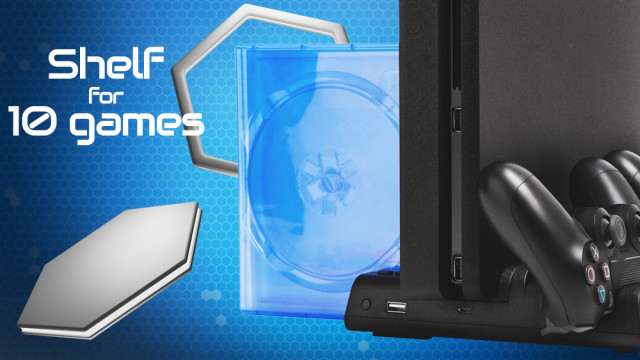 Froggiex Cooling charging stand & storage for PS4 - Konzol hűtő +Töltőállomás +Játék tartó - Fekete