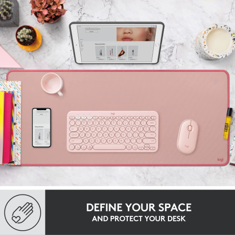 Logitech - Desk Mat-Studio Series asztali alátét - Sötét rózsaszín