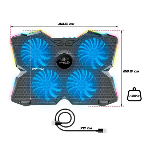 Spirit of Gamer AIRBLADE 500 RGB Gamer Notebook Hűtőpad 17"