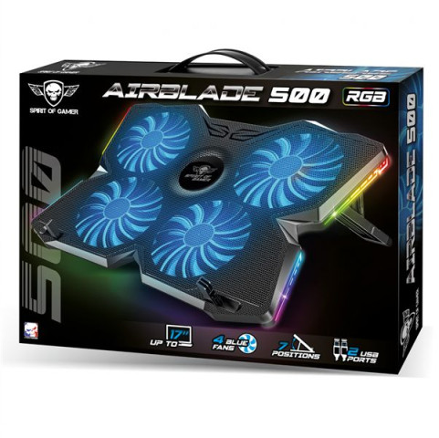 Spirit of Gamer AIRBLADE 500 RGB Gamer Notebook Hűtőpad 17"