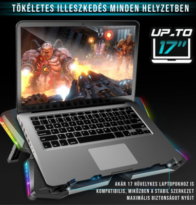 Spirit of Gamer AIRBLADE 500 RGB Gamer Notebook Hűtőpad 17"