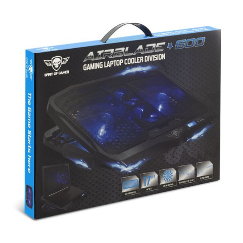 Spirit of Gamer AIRBLADE 600 Blue Gamer Notebook Hűtőpad 17"