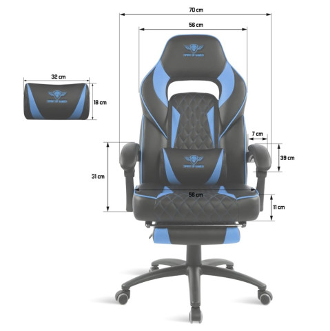Spirit of Gamer szék - MUSTANG Blue