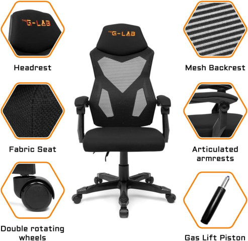 The G-Lab - K-Seat Rhodium Atom Gamer szék - Fekete