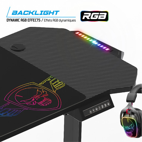 Spirit of Gamer Headquarter 800 RGB Gamer asztal állítható magassággal