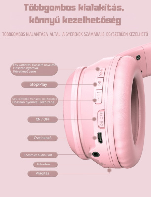 Onikuma B90 Vezeték Nélküli Gamer Headset - Cicafüles