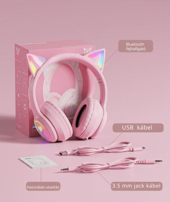 Onikuma B90 Vezeték Nélküli Gamer Headset - Cicafüles