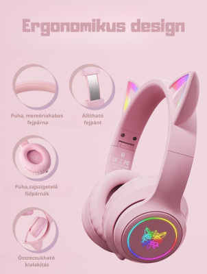 Onikuma B90 Vezeték Nélküli Gamer Headset - Cicafüles