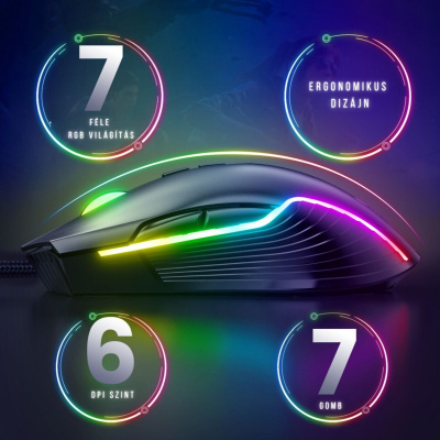 Onikuma CW905 Gamer Egér - Fekete