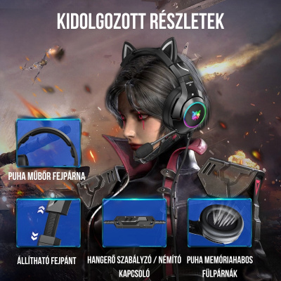 Onikuma K9 Cicafüles Gamer Headset