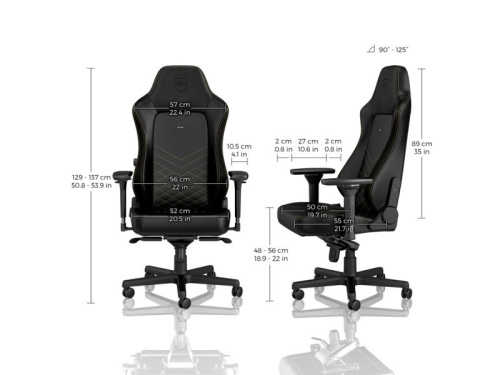 Noblechairs HERO Gamer Szék - PU Bőr - Fekete/Arany - 2 év garancia