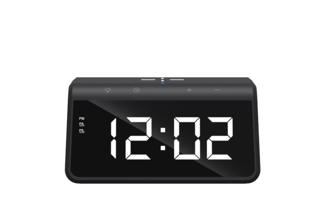 Havit W320 Asztali Digitális Óra + Vezeték Nélküli Töltő - Fekete