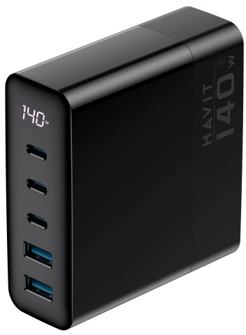 Havit UCLE004 Mobile series GaN 140W - Utazó töltő EU - Fekete