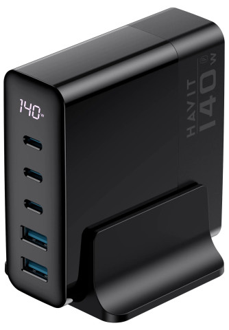 Havit UCLE004 Mobile series GaN 140W - Utazó töltő EU - Fekete