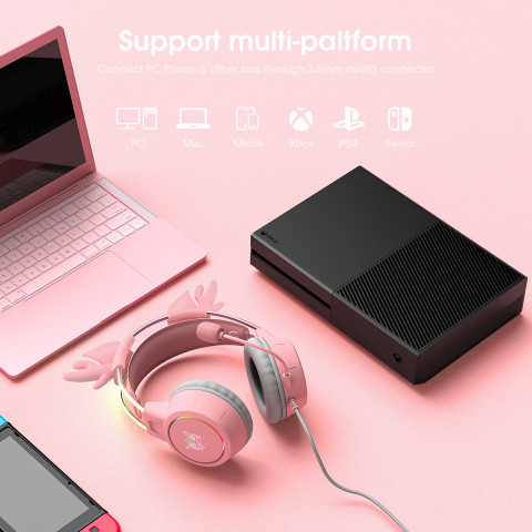 Onikuma X15 PRO Gamer Fejhallgató - Rénszarvasos